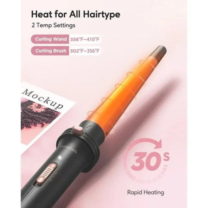 Wavytalk Thermal Brush With 5 in 1 Curling Wand Set